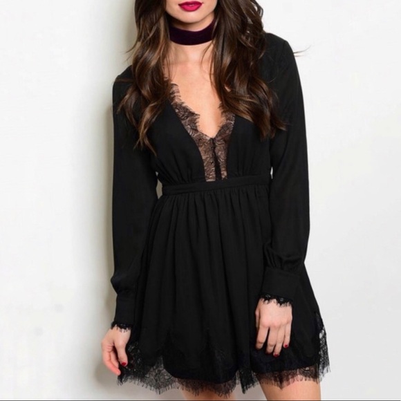 lechiqboutiq Dresses & Skirts - Sexy Black Lace Tie Back Dress